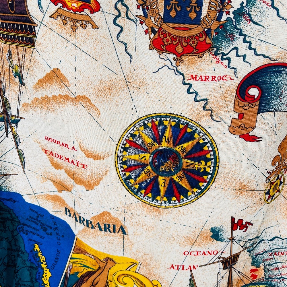 Vintage Women's Preston & York Vintage American Flag Map Nautical Wrap Straight - Picture 15 of 16